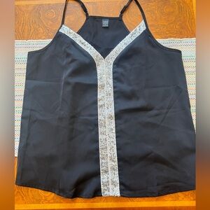 NWOT Black Tank with Silver Sequins